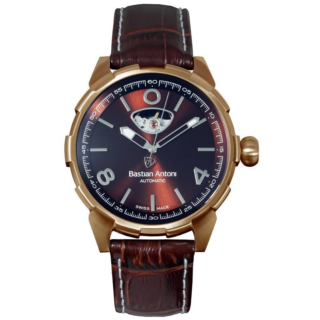 Bastian Antoni Turbulent BA01 Gold Tone Stainless Steel Brown Dial Automatic