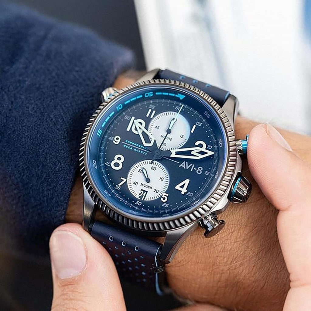 AVI-8 Hawker Hunter Colerne Duke Chronograph Black Dial AV-4080-02