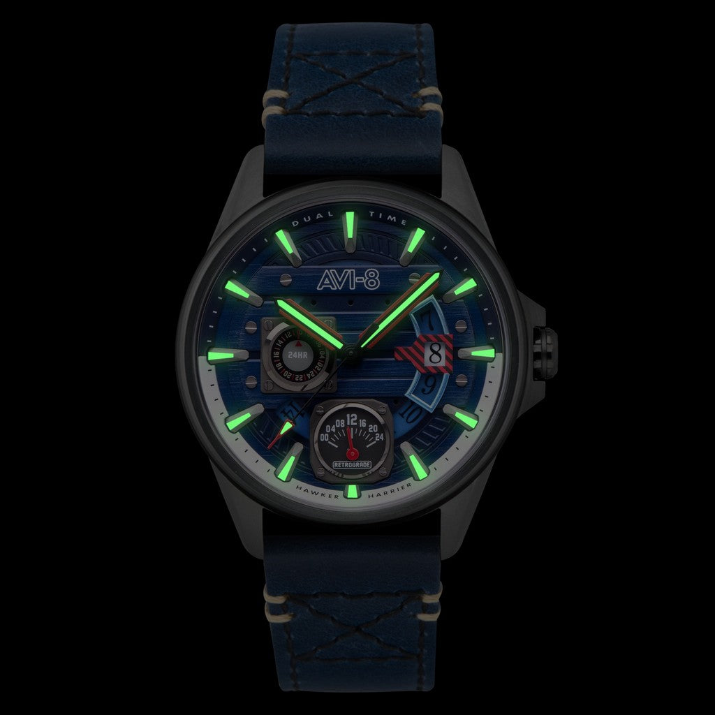AVI-8 Hawker Harrier Farley Multifunction Regiment Blue Dial AV-4098-03