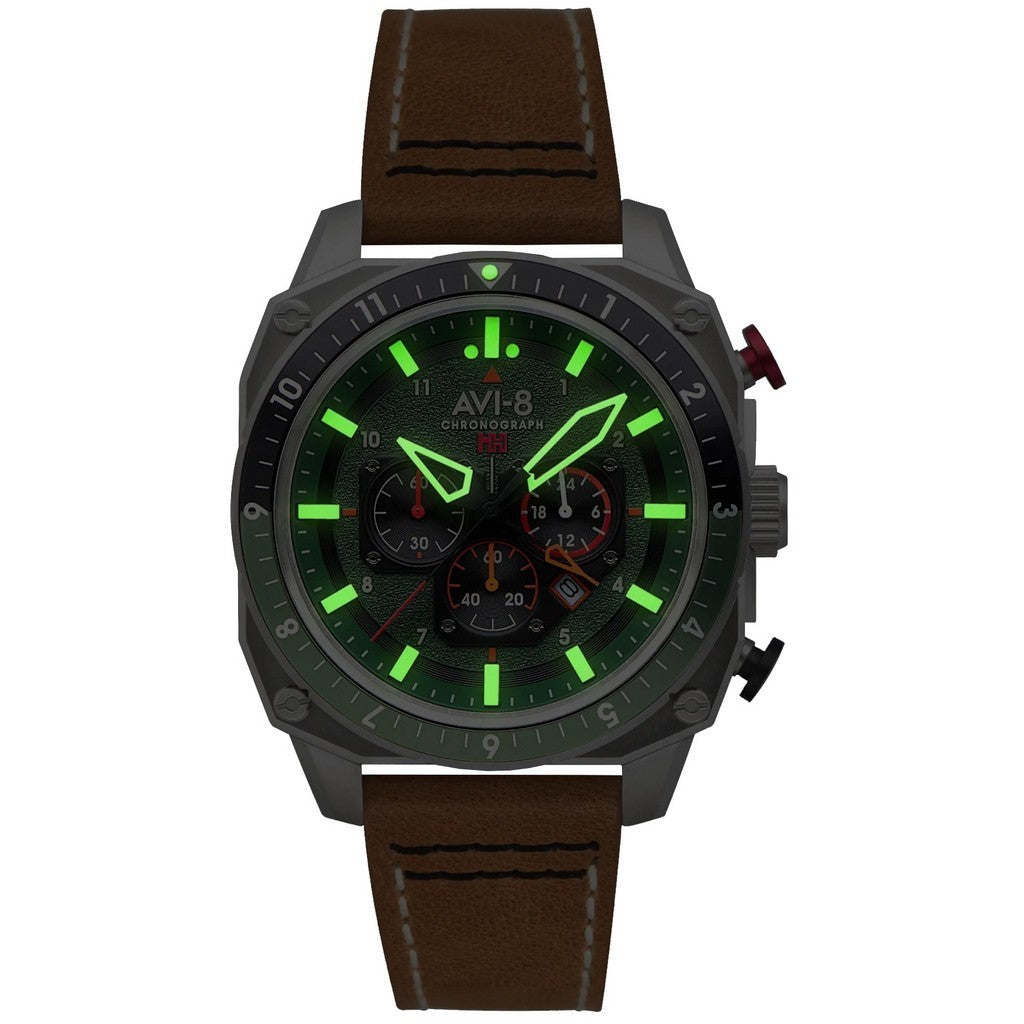 AVI-8 Hawker Hunter Atlas Dual Time Chronograph Forest AV-4100-01