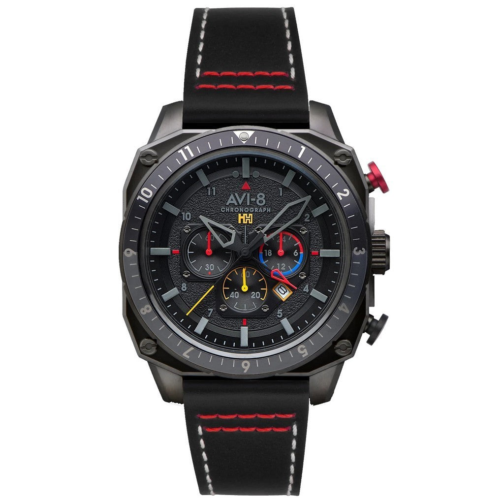 AVI-8 Hawker Hunter Atlas Dual Time Chronograph Black OPS AV-4100-04