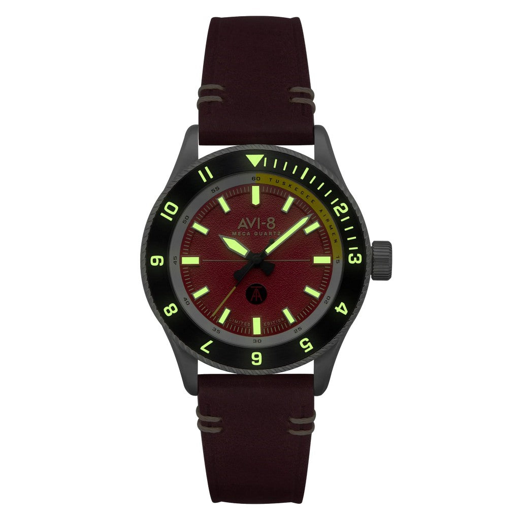 AVI-8 Flyboy Tuskegee Airmen Limited Edition Ramitelli Red Dial AV-4103-04