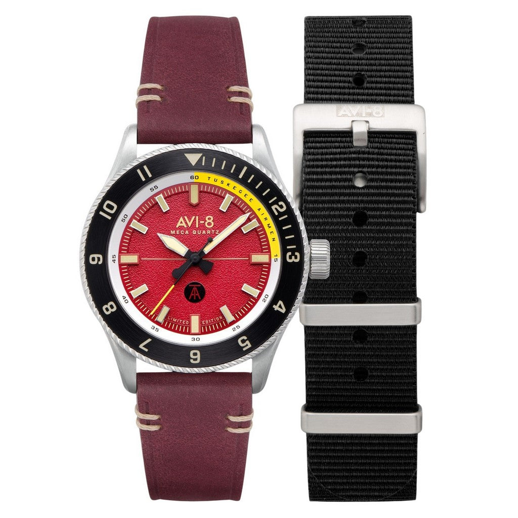 AVI-8 Flyboy Tuskegee Airmen Limited Edition Ramitelli Red Dial AV-4103-04