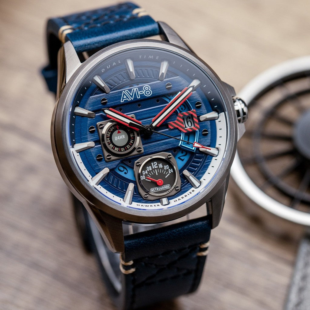AVI-8 Hawker Harrier Farley Multifunction Regiment Blue Dial AV-4098-03