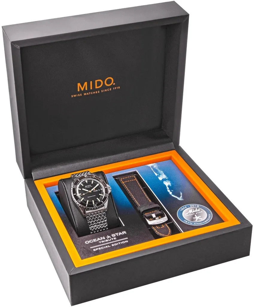 Mido Ocean Star Tribute Special Edition Automatic Diver's M026.830.11.051.00 200M Men's Watch With Gift Set