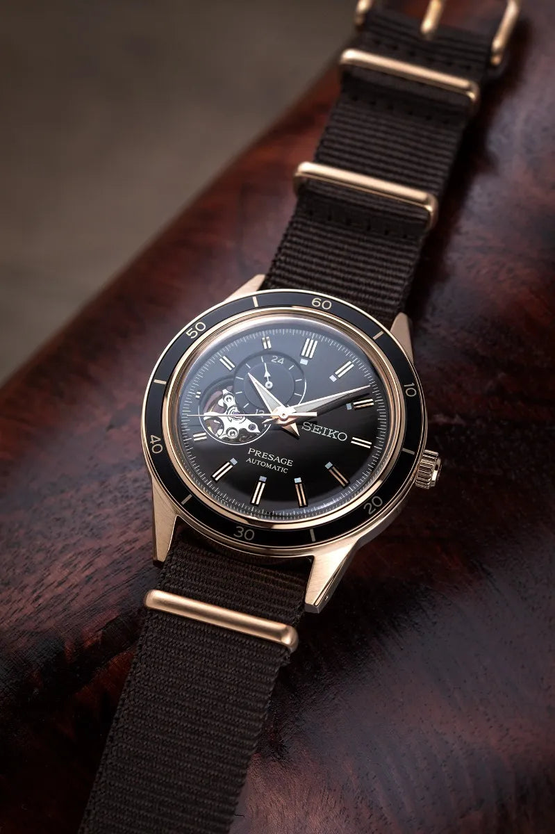 Seiko Presage Style 60's Open Heart Black Dial Automatic SSA426J1