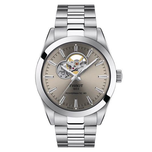 Tissot T-Classic Gentleman Powermatic 80 Open Heart Sunray Automatic T127.407.11.081.00 100M