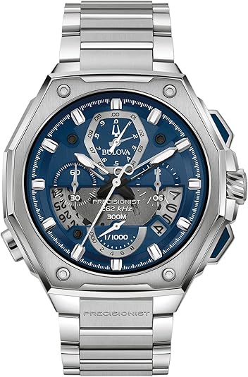 Bulova Precisionist Chronograph Blue Dial Quartz Diver's 96B349 300M Men's Watch