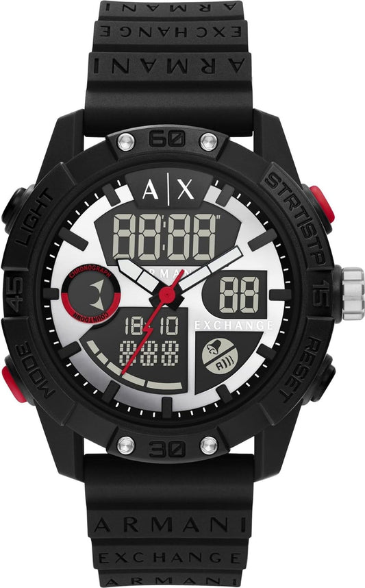 Armani Exchange D-Bolt Analog Digital Silver Dial Quartz AX2960 100M