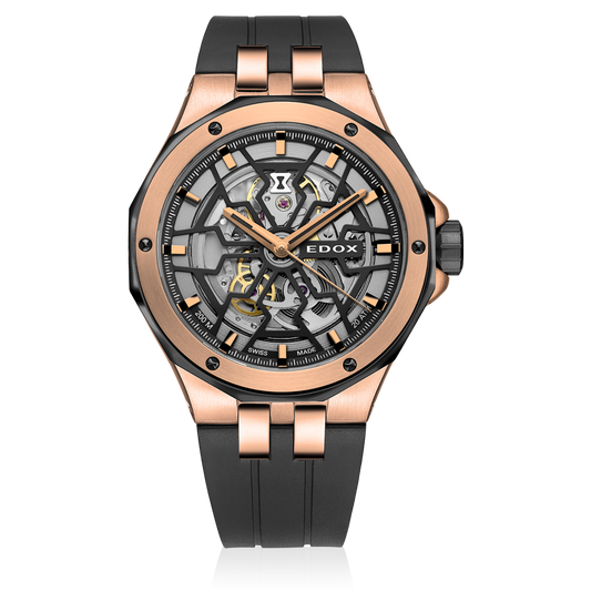 Edox Delfin Mecano Diver's Skeleton Dial Automatic