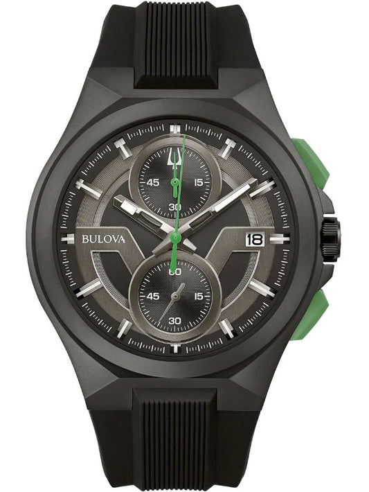 Bulova Maquina Black Strap Men's Watch
