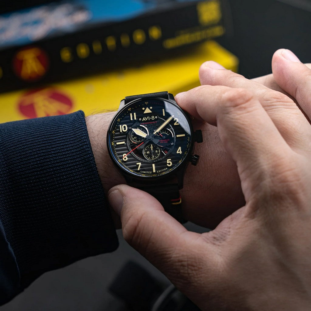 AVI-8 Flyboy Spirit Of Tuskegee Chronograph Limited Edition Anderson Black Dial AV-4109-01