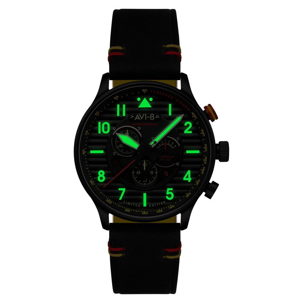 AVI-8 Flyboy Spirit Of Tuskegee Chronograph Limited Edition Anderson Black Dial AV-4109-01