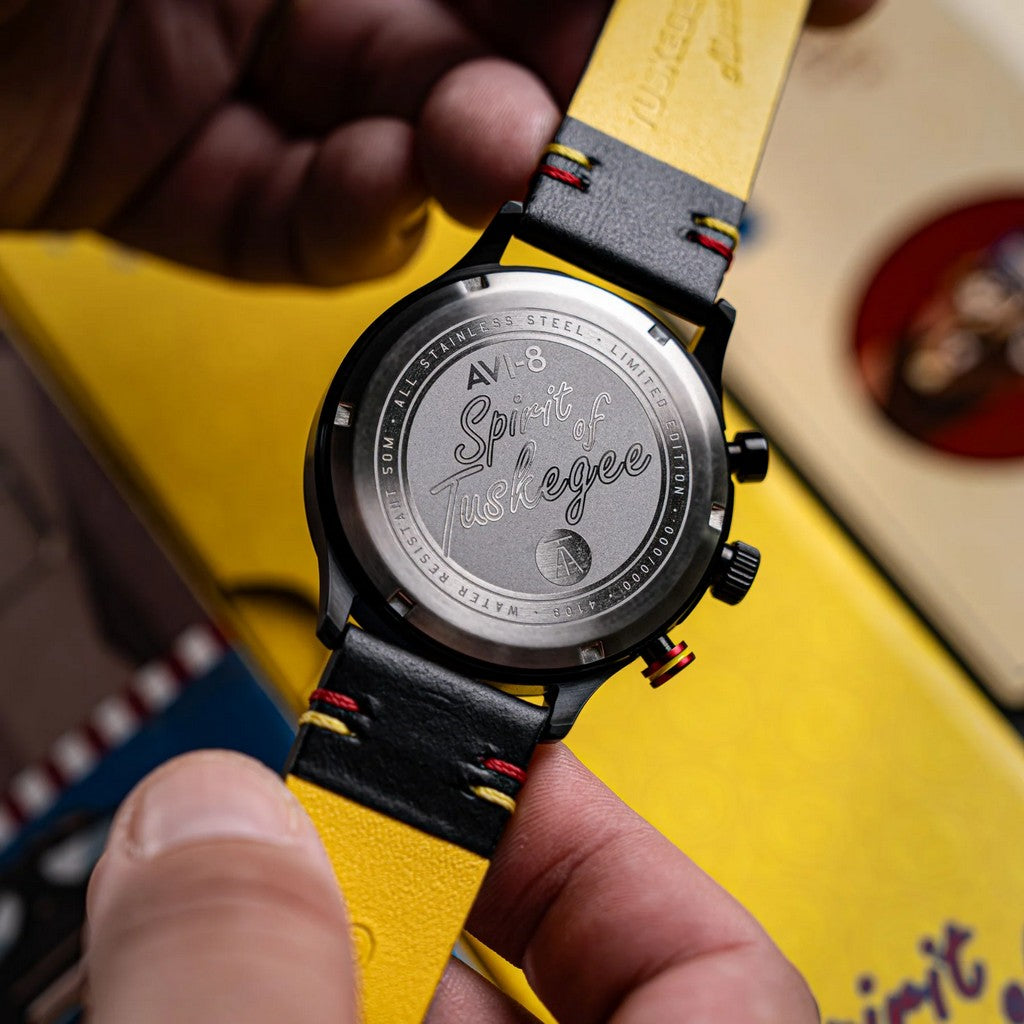 AVI-8 Flyboy Spirit Of Tuskegee Chronograph Limited Edition Anderson Black Dial AV-4109-01