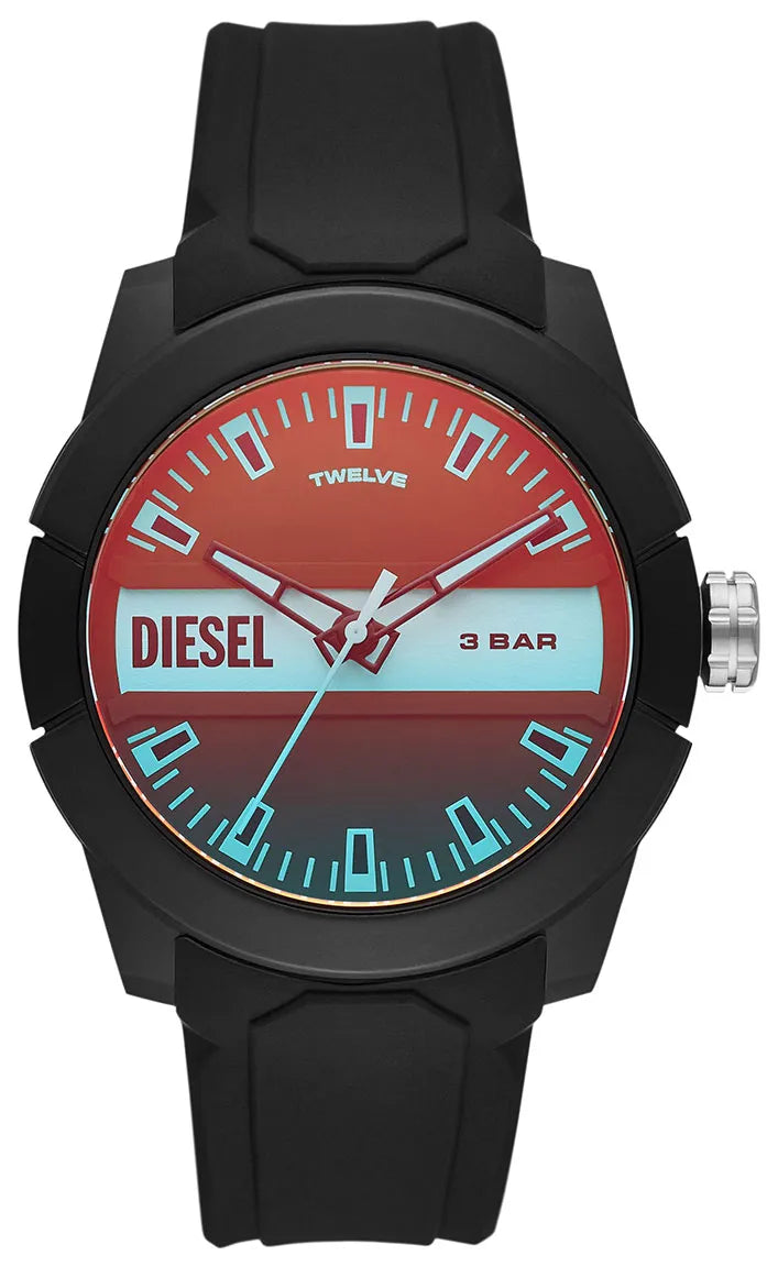 Diesel Double Up Silicone Strap MultiColour Dial Quartz DZ1982