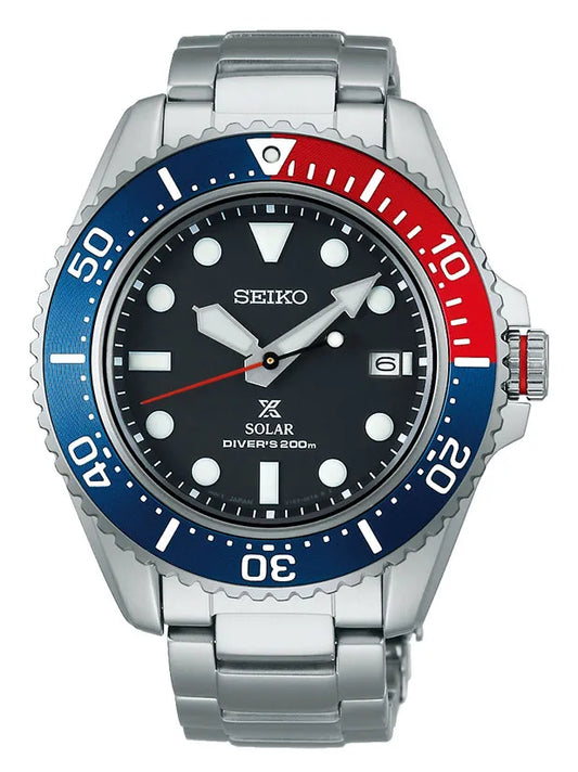 Seiko Prospex Stainless Steel Black Dial Solar Diver's SNE591P1 200M