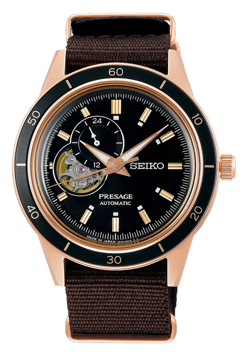 Seiko Presage Style 60's Open Heart Black Dial Automatic SSA426J1