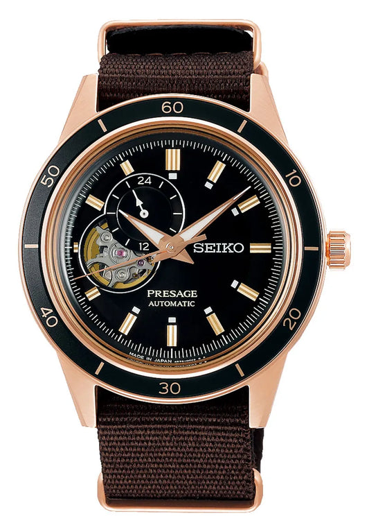 Seiko Presage Style 60's Open Heart Black Dial Automatic SSA426J1