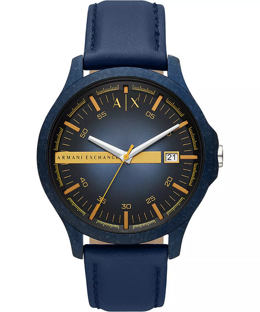 Armani Exchange Hampton Leather Strap Blue Dial AX2442